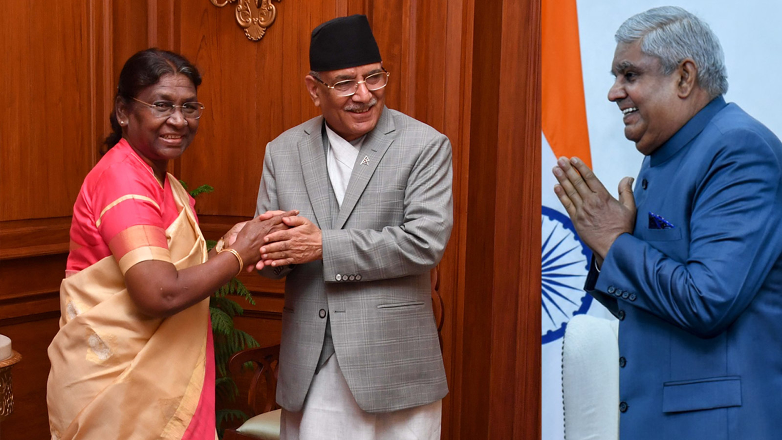 प्रधानमन्त्री दाहालले भेटे भारतका राष्ट्रपति र उपराष्ट्रपति