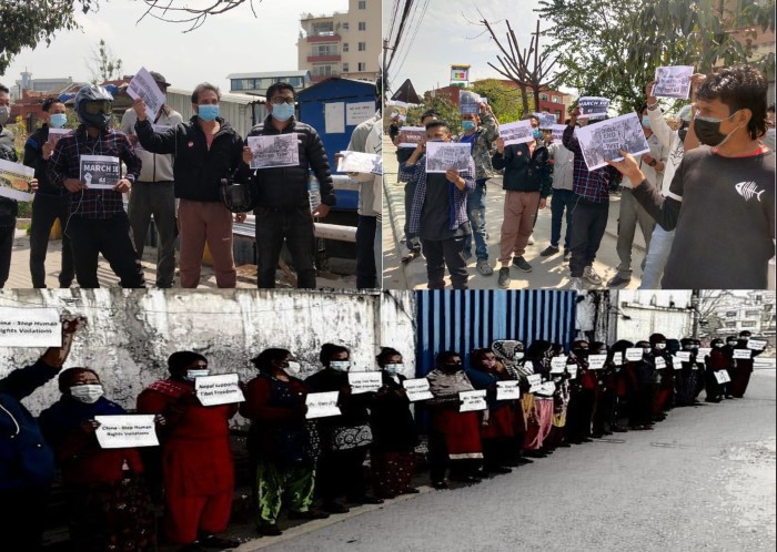 तिब्बतीहरूको हकहित लागि काठमाडौमा शान्तिपूर्ण प्रदर्शन 